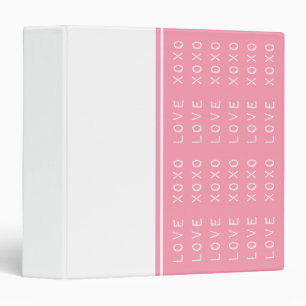 Love, Hugs and Kisses Binder (1.5 inch), Pink