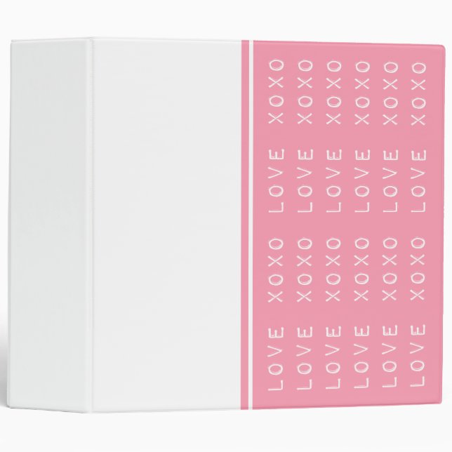 Love, Hugs and Kisses Binder (2 inch), Pink (Front/Spine)
