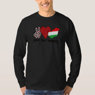 Love Hungary Proud Hungarian Flag Hungarian Roots T-Shirt