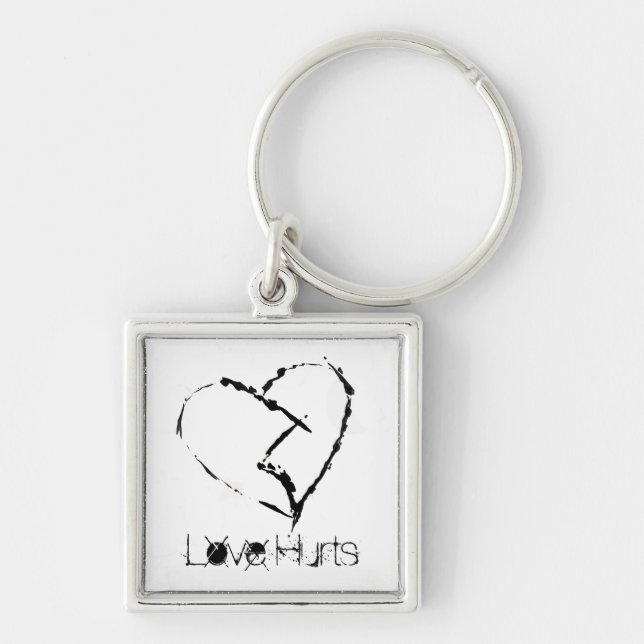 Love Hurts-Broken Heart Keychain (Front)