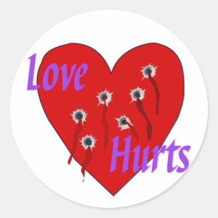 Love Hurts Classic Round Sticker