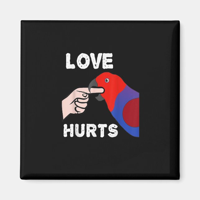 Love Hurts Female Eclectus Parrot Magnet (Front)