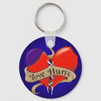 Love HurtscButton Keychain