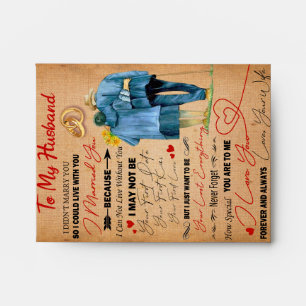 Love Husband Letter To My Husband I Love You Envelope