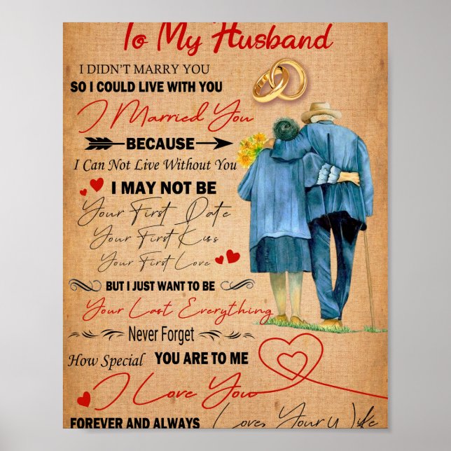 Love Husband | Letter To My Husband I Love You Poster (Front)