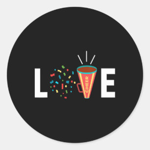 Love I Cheerleading Cheerleader Girl Gymnastics Ac Classic Round Sticker