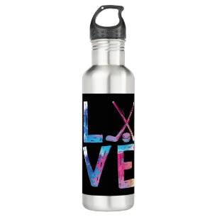 Love Ice Hockey Girls Hockey Gifts Womens Ice Hock 710 Ml Water Bottle