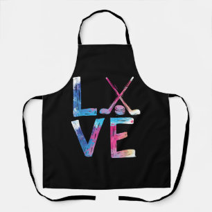 Love Ice Hockey Girls Hockey Gifts Womens Ice Hock Apron