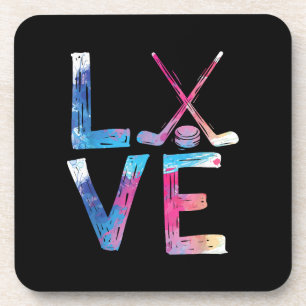 Love Ice Hockey Girls Hockey Gifts Womens Ice Hock Coaster