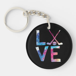 Love Ice Hockey Girls Hockey Gifts Womens Ice Hock Keychain