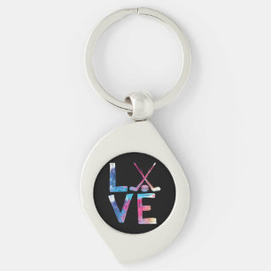 Love Ice Hockey Girls Hockey Gifts Womens Ice Hock Keychain