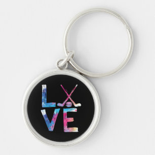 Love Ice Hockey Girls Hockey Gifts Womens Ice Hock Keychain