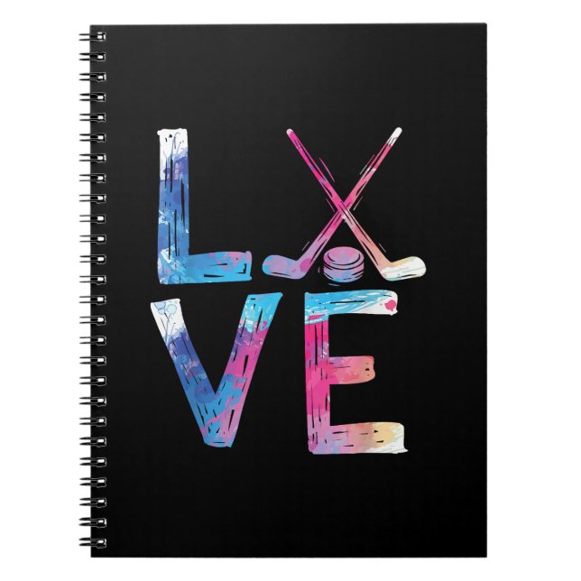 Love Ice Hockey Girls Hockey Gifts Womens Ice Hock Notebook (Front)