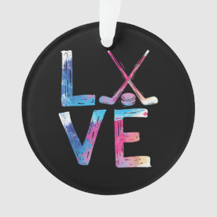 Love Ice Hockey Girls Hockey Gifts Womens Ice Hock Ornament