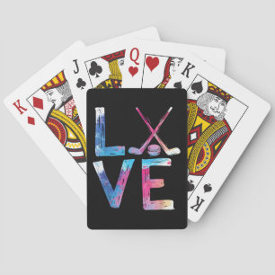 Love Ice Hockey Girls Hockey Gifts Womens Ice Hock Playing Cards