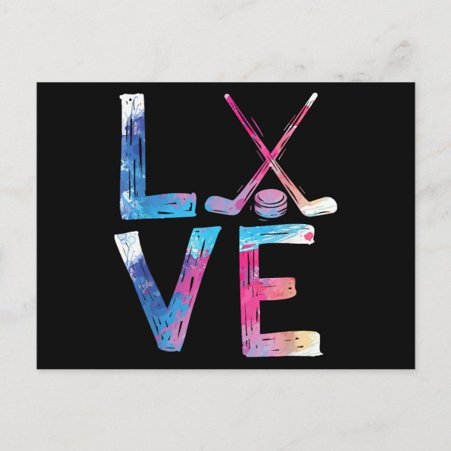 Love Ice Hockey Girls Hockey Gifts Womens Ice Hock Postcard (Front)