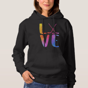 Love Ice Hockey Girls Hockey Womens Ice Hockey Hoodie