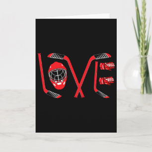 Love Ice Hockey Goalie Mask For Youth Hockey Lover Card