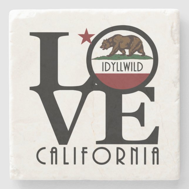 LOVE Idyllwild California Stone Coaster (Front)