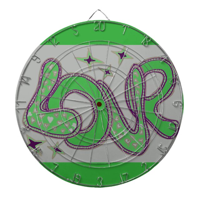 Love in 1960s style dartboard (Front)