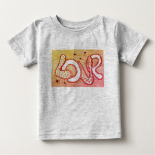Love in 1960s style in orange and yellow baby T-Shirt
