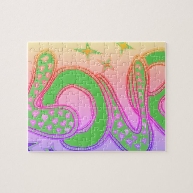 Love in 1960s style jigsaw puzzle (Horizontal)