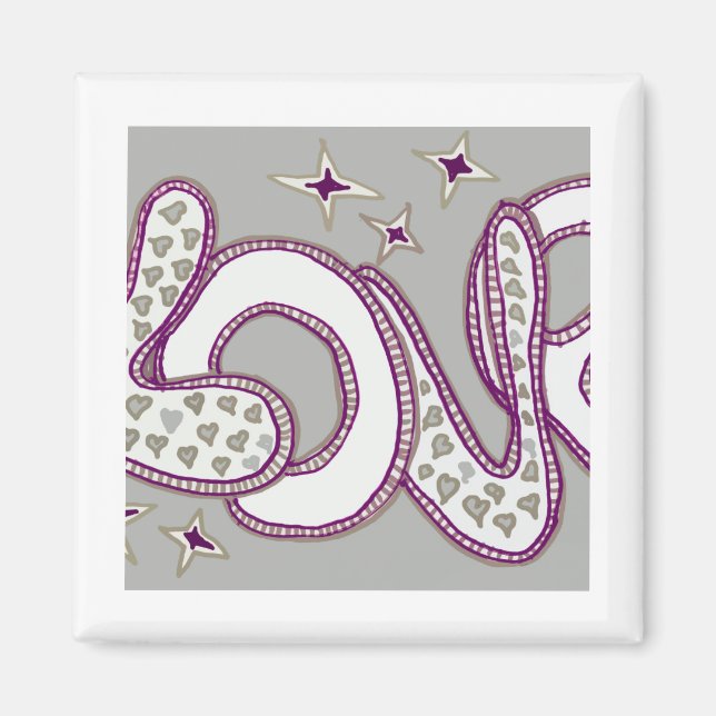 Love in 1960s style magnet (Front)