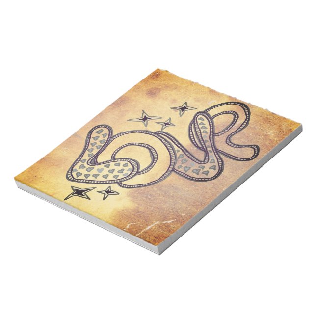 Love in 1960s style notepad (Rotated)