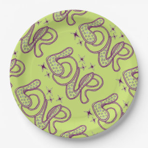 Love in 1960s style paper plate