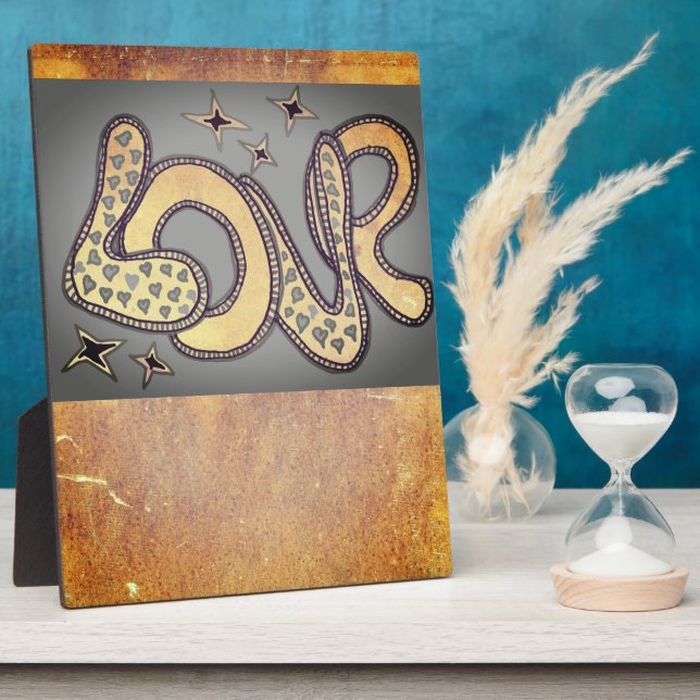 Love in 1960s style plaque (Side)