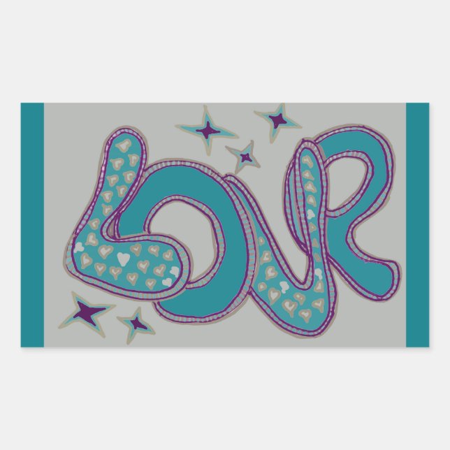 Love in 1960s style sticker (Front)
