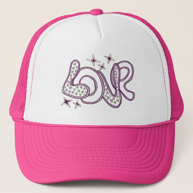 Love in 1960s style trucker hat (Front)