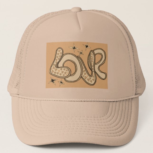 Love in 1960s style trucker hat (Front)