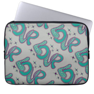 Love in 1960s style word pattern laptop sleeve