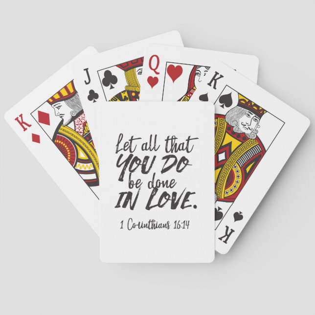 Love in Action - 1 Corinthians 16:14 Inspirational Playing Cards (Back)