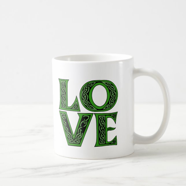 Love in an Irish Celtic Font Coffee Mug (Right)