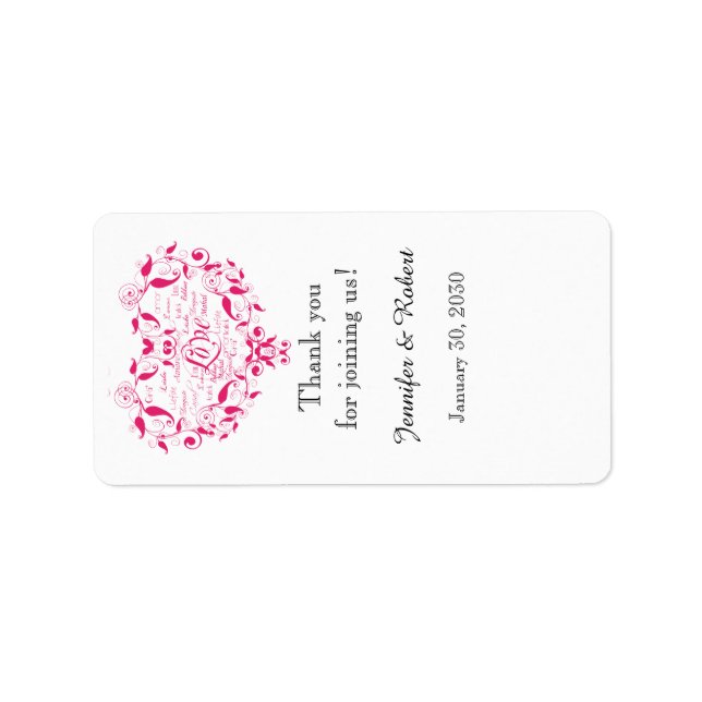 Love in Any Languge Pink Wedding Lip Balm Label (Front)