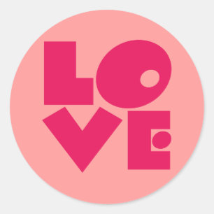LOVE in Big Block Letters Classic Round Sticker
