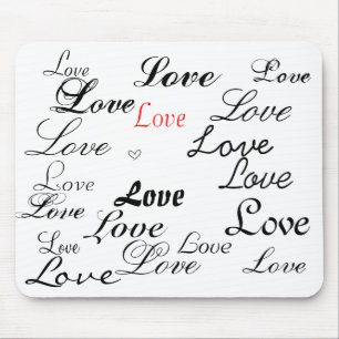 love in Black and white mousepad