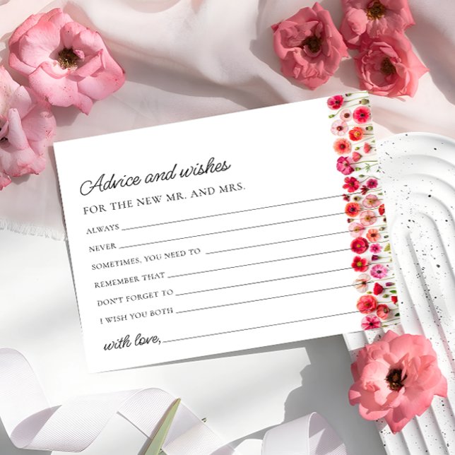 Love in Bloom Advice and Wishes Bridal Shower Card (Creator Uploaded)