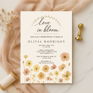 Love In Bloom Boho Bridal Shower  Invitation