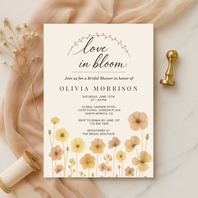 Love In Bloom Boho Bridal Shower  Invitation (Creator Uploaded)