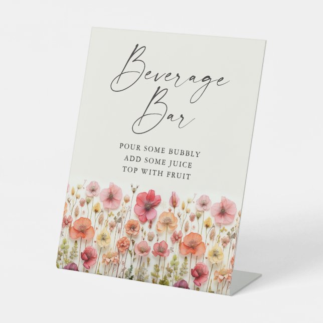 Love In Bloom Bridal Shower Beverage Bar Sign (Front)