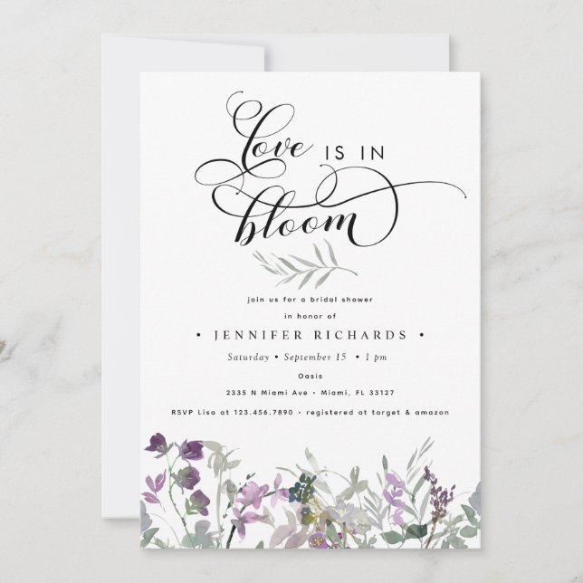 Love in Bloom Bridal Shower Invitation (Front)