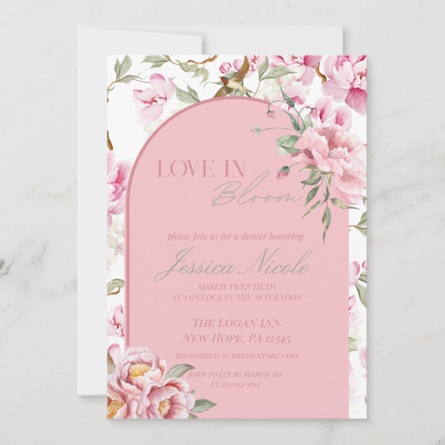 Love In Bloom Bridal Shower Invitation (Devant)