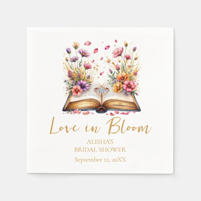 Love In Bloom Bridal Shower Napkins (Front)
