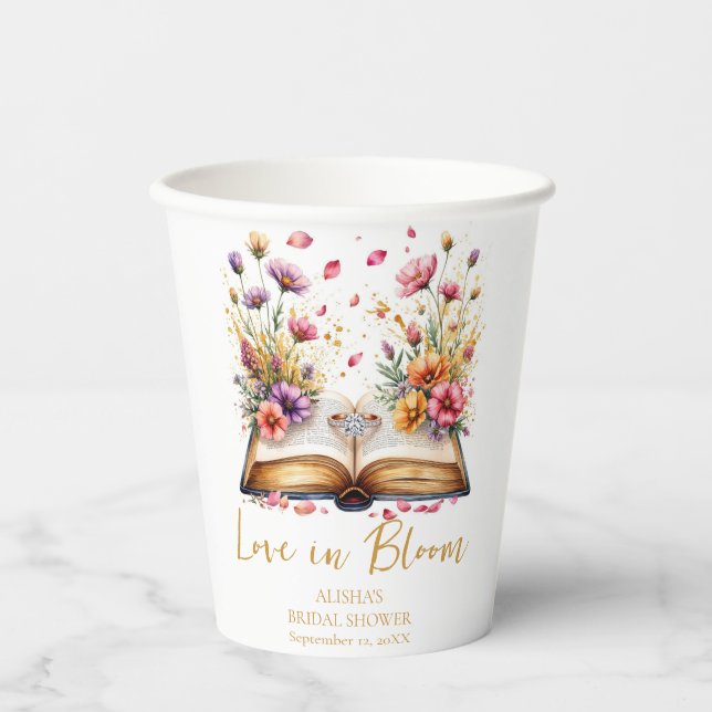 Love In Bloom Bridal Shower Paper Cups (Front)
