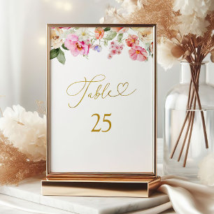 Love In Bloom Bridal Shower Table Number