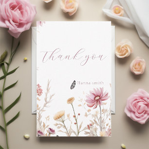 Love in bloom Bridal shower   Thank You Card