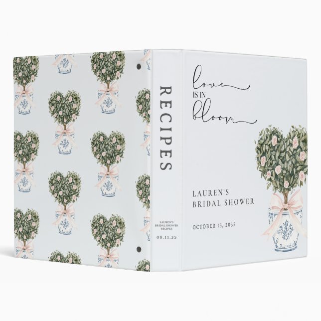 Love in Bloom Chinoiserie Blush Pink Shower Recipe Binder (Background)